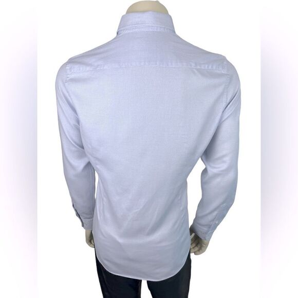 Mossimo Dutti Long Sleeved Dress Shirt w/Super Fine Lt Blue/White Dots Size L - Picture 2 of 9